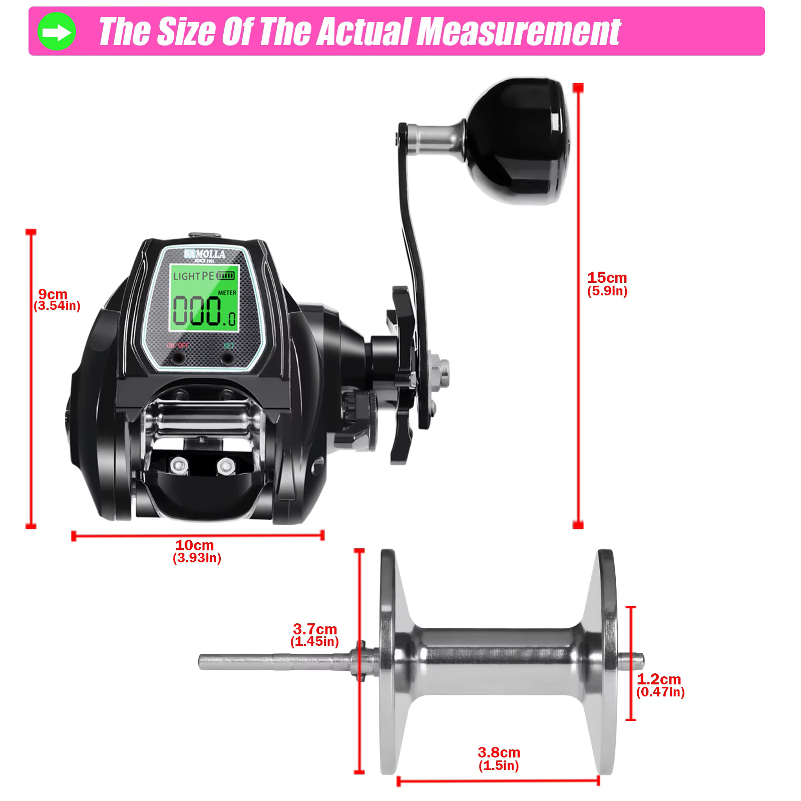 TX1000 Carrete Baitcasting Eléctrico Marino - imagen 5