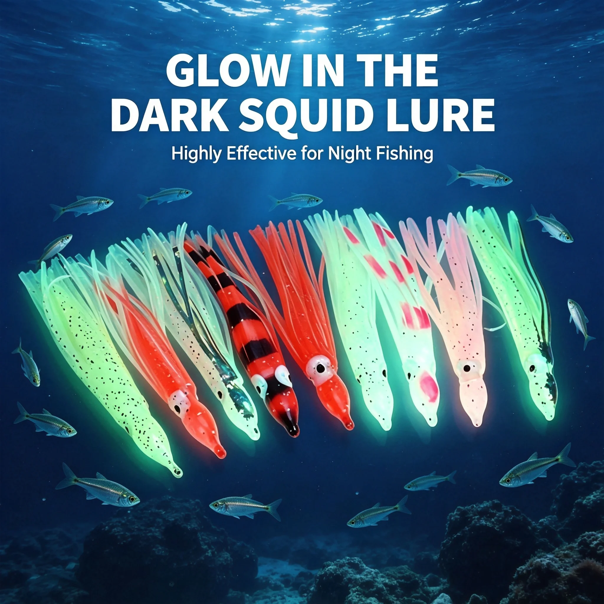 Señuelo luminoso de silicona para calamar y pulpo en agua salada - imagen 3