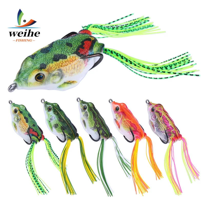 WEIHE Rana barbuda flotante 3D con doble anzuelo – Modelo A - imagen 3