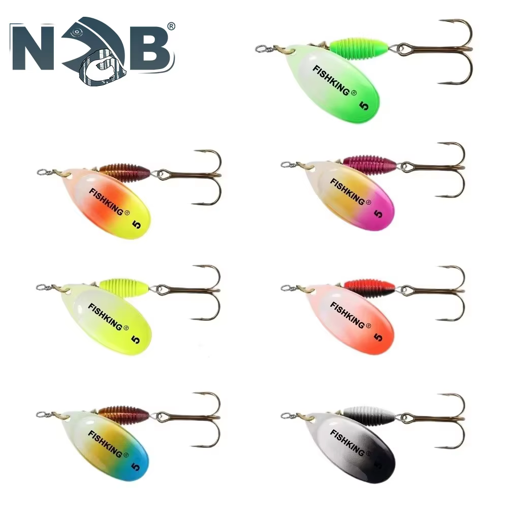 Spinnerbait NGB metal con anzuelo triple – Señuelo giratorio para lucio - imagen 2