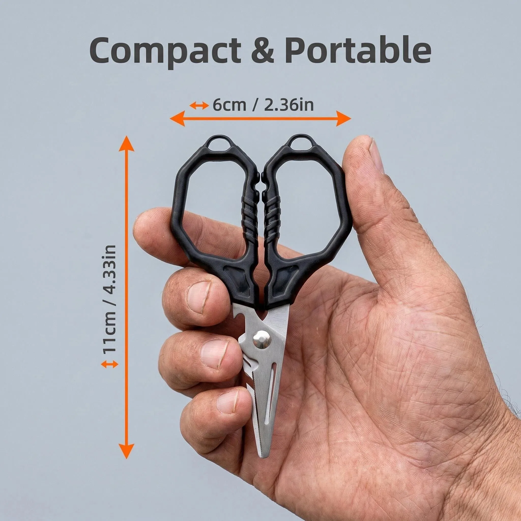 Tijeras de pesca de acero inoxidable con cortahílos y quitanzuelos - imagen 3