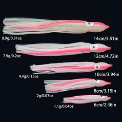 Cebo suave de calamar luminoso con anzuelo para pesca nocturna