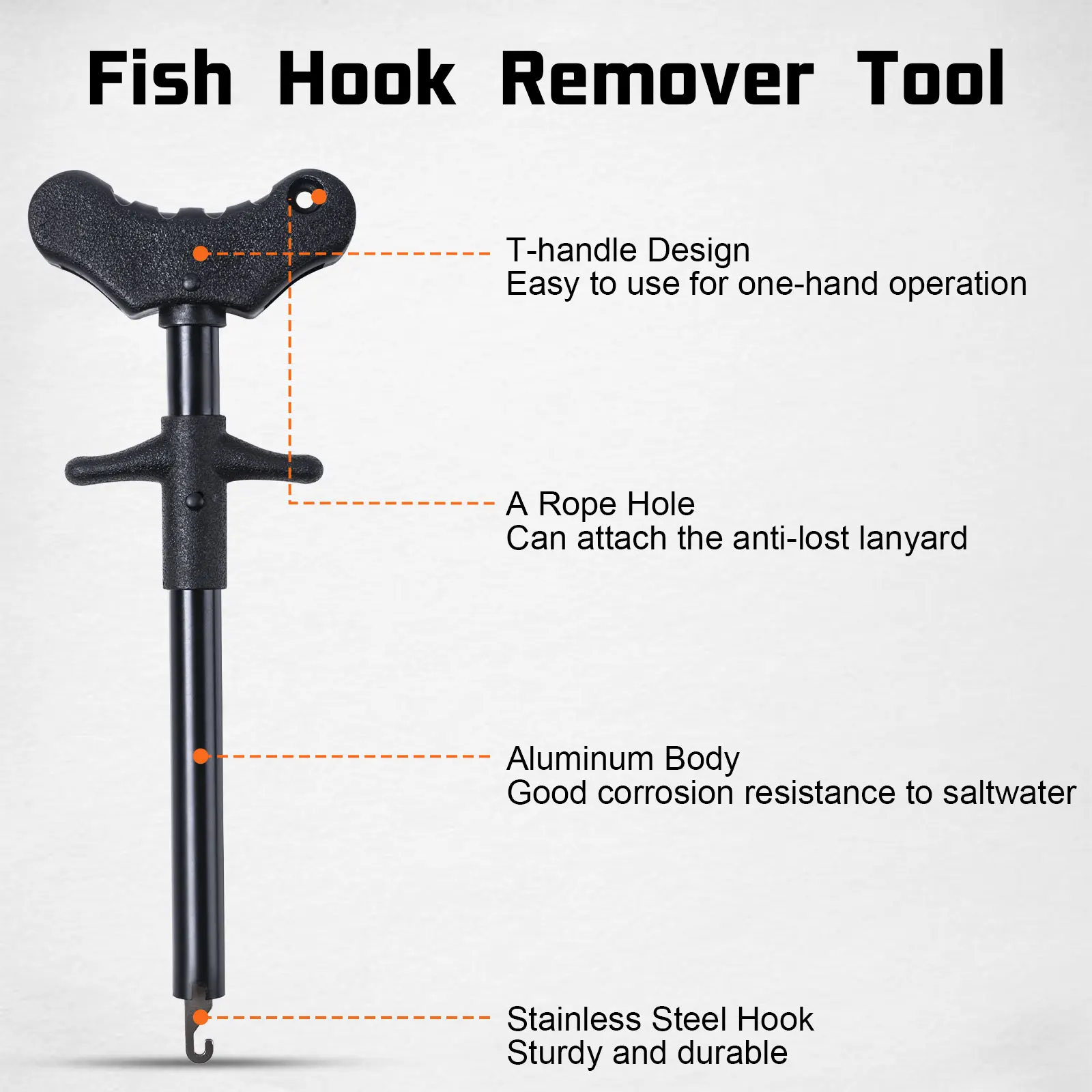 Kit herramientas pesca Goture – Pinza labio, extractor anzuelos y cordón - imagen 3