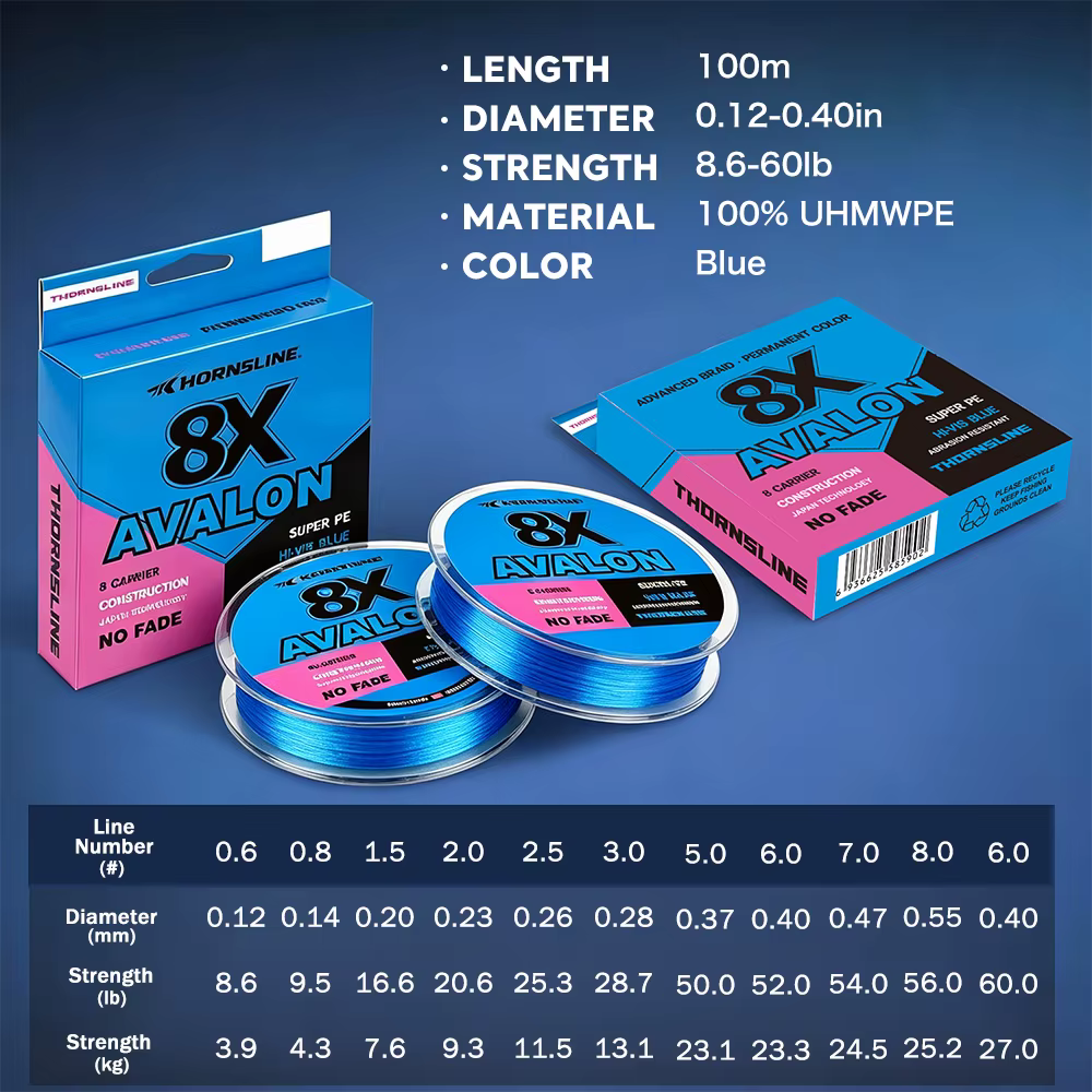 Línea Trenzada Vikingar 8X para Agua Salada – Azul - imagen 2
