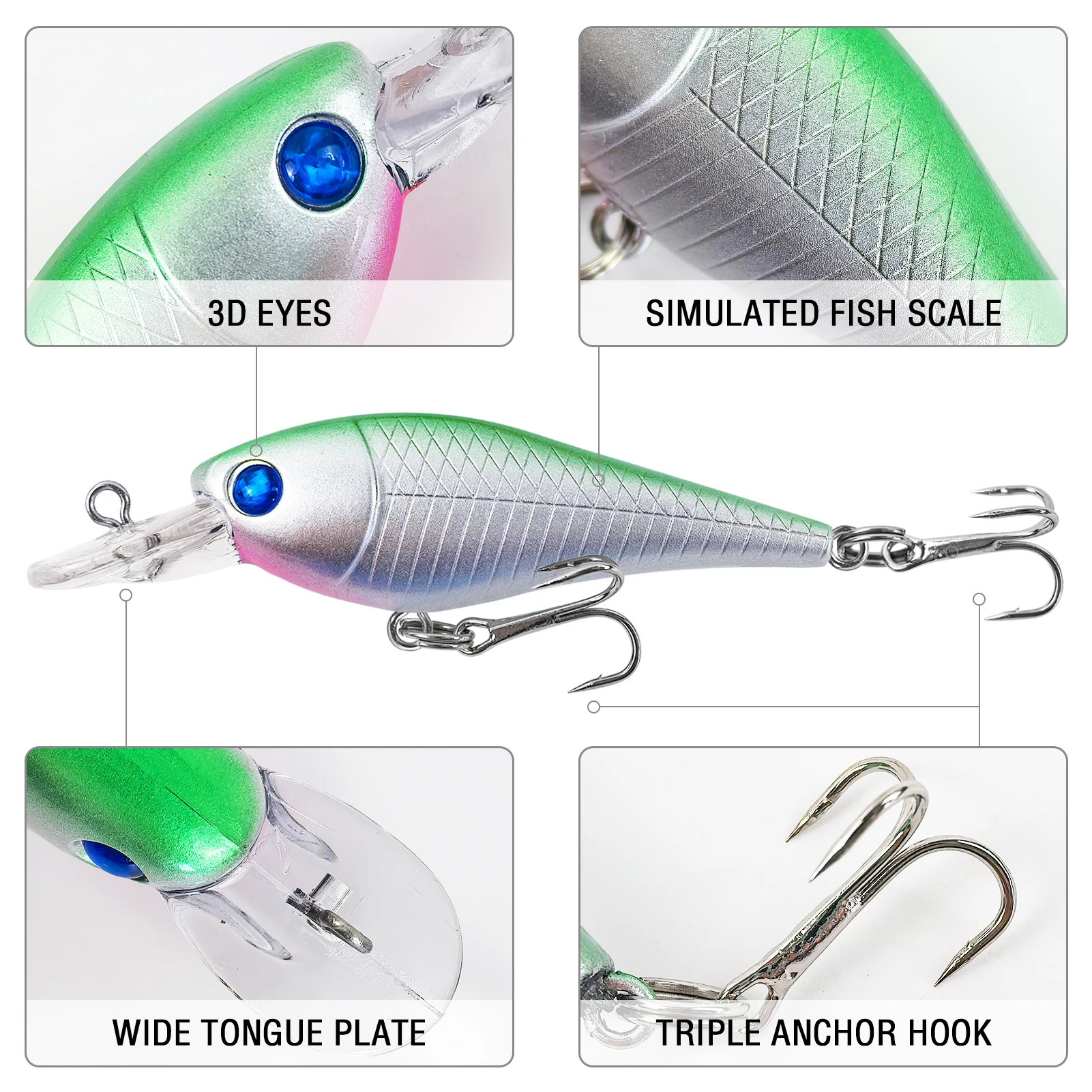 Free Fisher Jerkbait Minnow wobler artificial para lucio y trucha - imagen 2