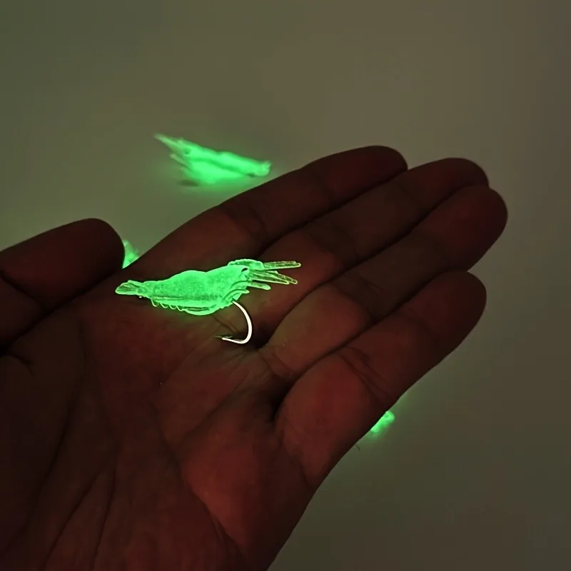 Señuelo de vinilo con forma de gamba luminiscente para pesca