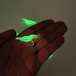 Señuelo de vinilo con forma de gamba luminiscente para pesca