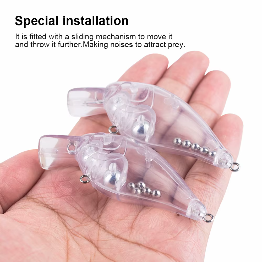 Hanlin Crankbait flotantes sin pintar – Plástico duro para lubina - imagen 3