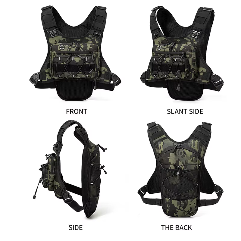 Bolsa de pesca pecho camuflaje con chaleco hombre para aparejos - imagen 2