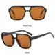Gafas de sol cuadradas UV400 estilo aviador montura grande negras - imagen 3