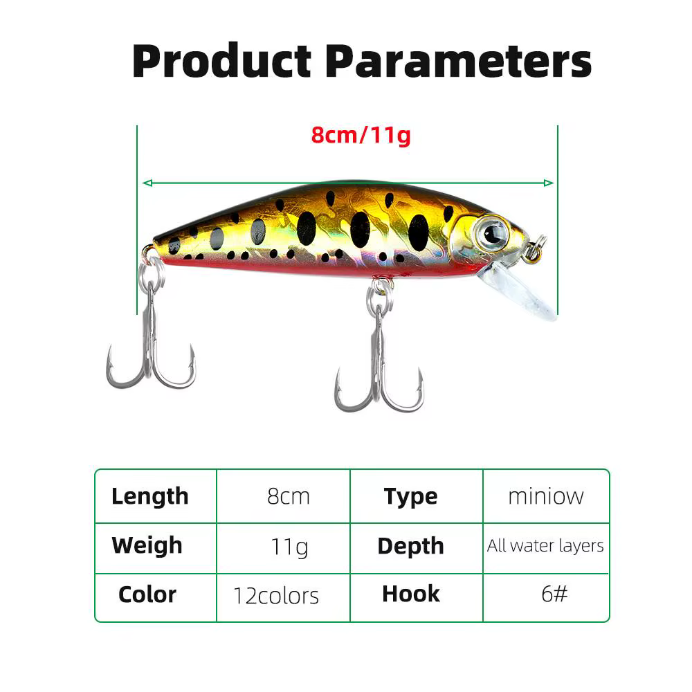 Señuelo Minnow Hundido 8 cm 11 g Gamba Fantasma - imagen 4
