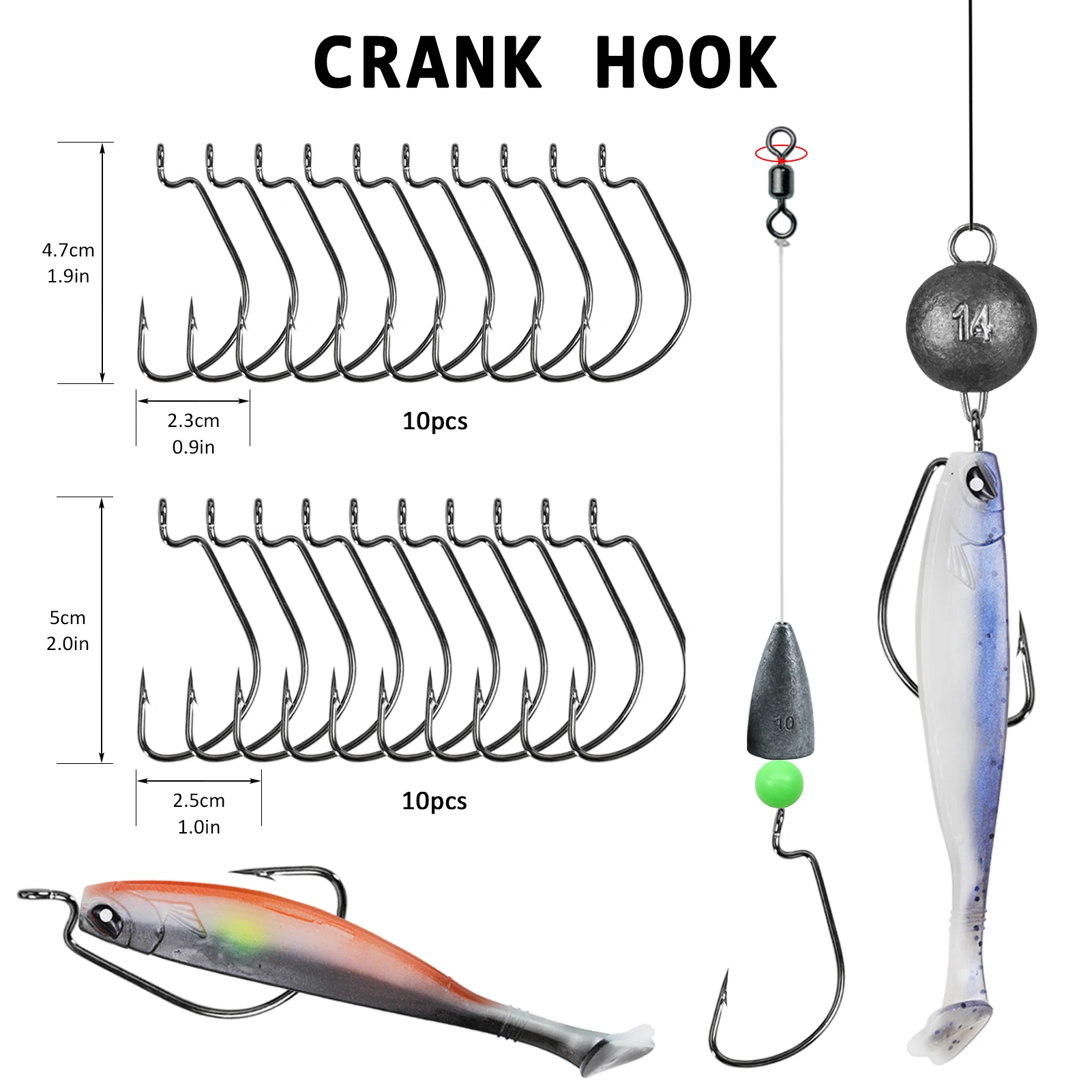 Kit de señuelos FREE FISHER con vinilos y jig head para pesca - imagen 3