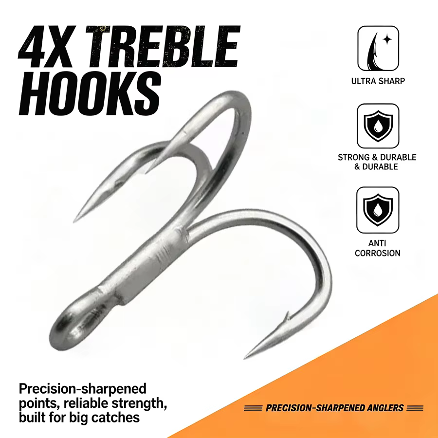 Anzuelos Triples Fuertes con Púas para Crankbait y Cucharas - imagen 4