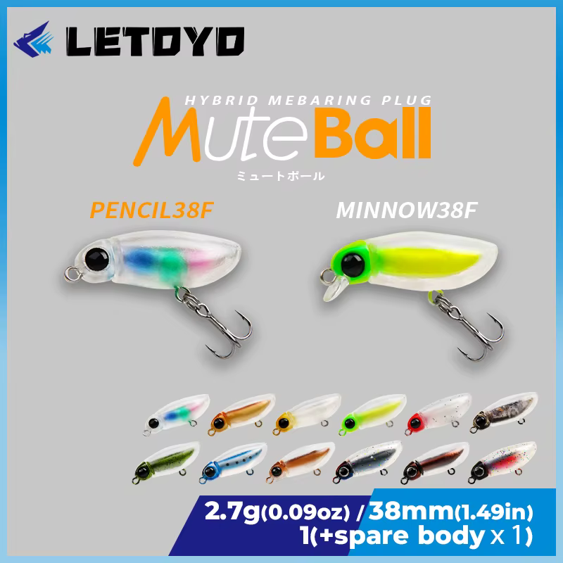 LETOYO MuteBall Minnow38F señuelo superficie trucha plástico suave - imagen 2