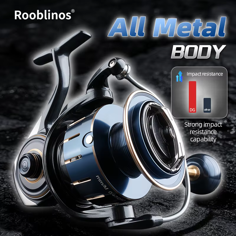 Carrete Rooblinos DG 12000-16000 7+1 Rodamientos Inox Manivella Roscada - imagen 3