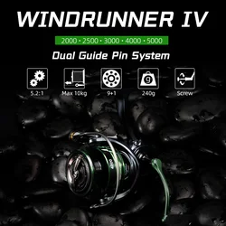 SeaKnight WR4/WRIV Carrete spinning para carpa, bobina baja ligera