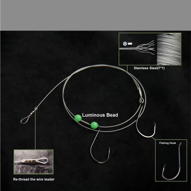 Ganchos dobles de acero inoxidable para pesca