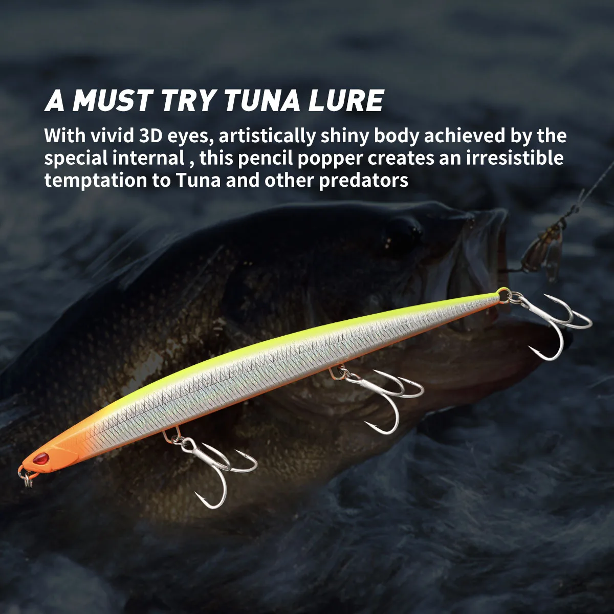 Minnow Jerkbait pesado hundimiento rápido para pesca de lubina - imagen 2