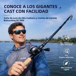 DEUKIO Combo Caña Telescópica y Carrete Baitcasting para lubina