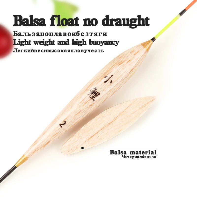 Flotadores de Balsa, tubos y bolsa de anzuelos – Pesca río y lago - imagen 5
