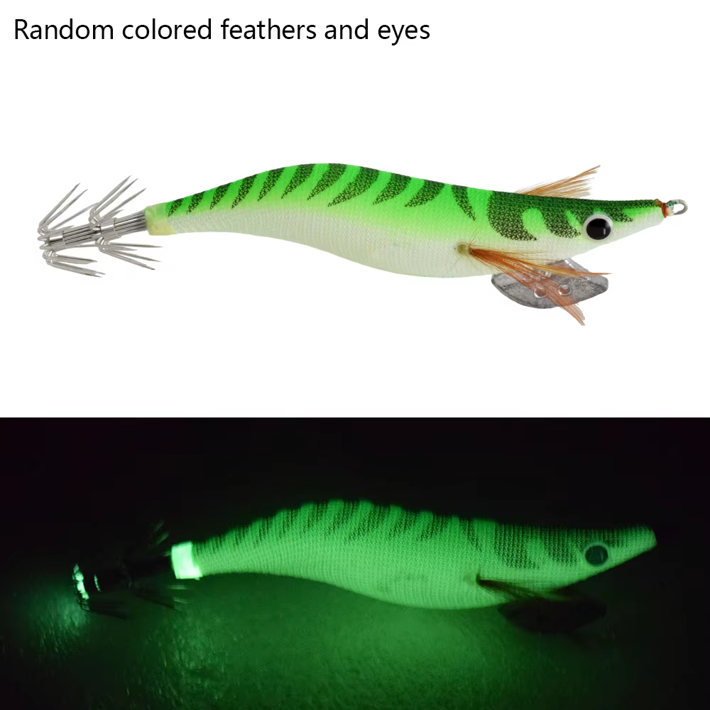Señuelo Luminoso para Calamar – Cebo Camarón de Madera, Pesca Nocturna - imagen 3