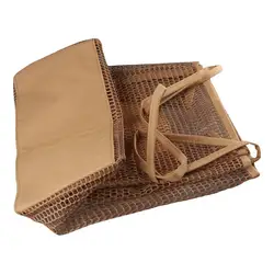 Bolso Tote Caqui de gran capacidad con bolsillos de malla