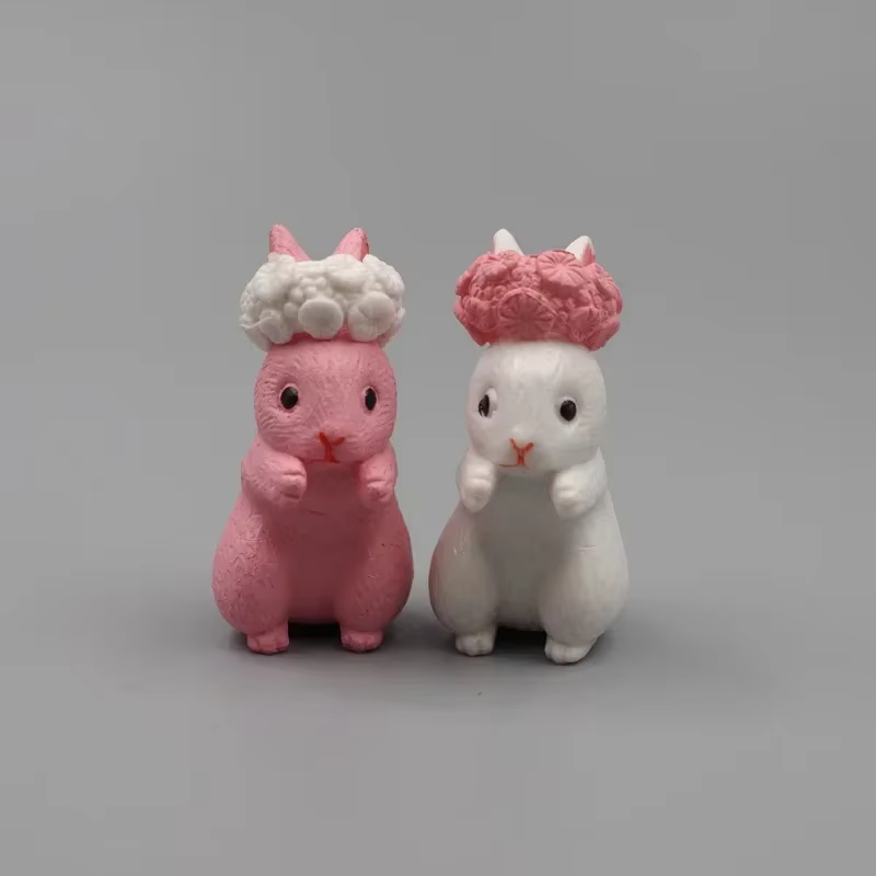 Escena de micro paisaje con conejos