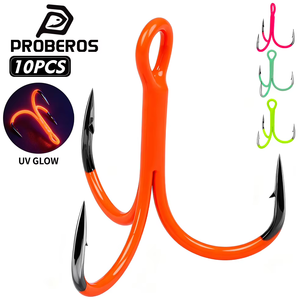 Anzuelos Triples UV Brilhantes PROBEROS para Señuelos de Lubina - imagen 4