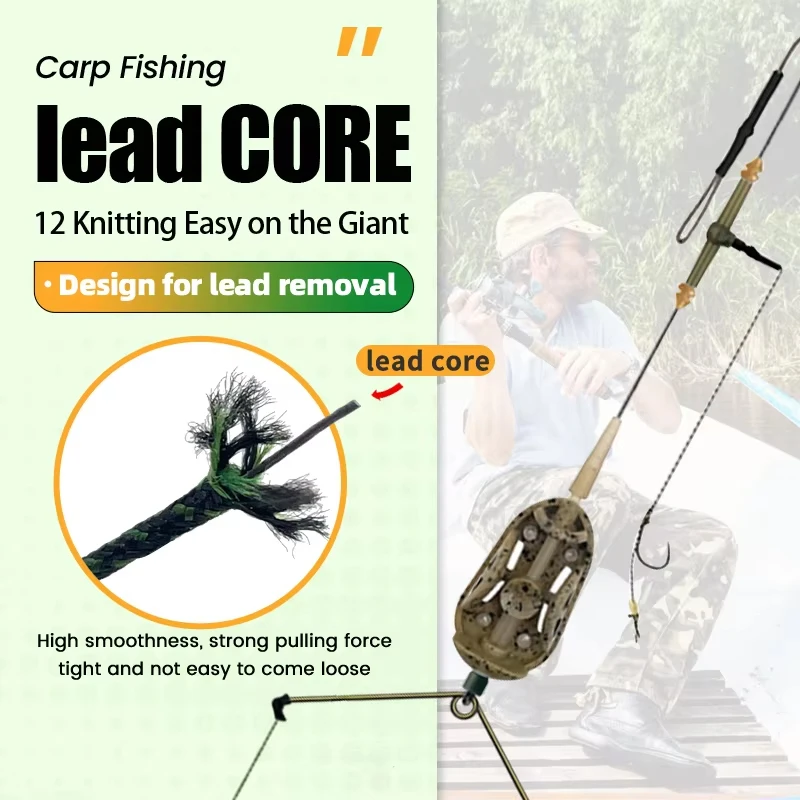 YOTO Hair Rig Pre-Tied para carpa camuflado con Leadcore resistente - imagen 2