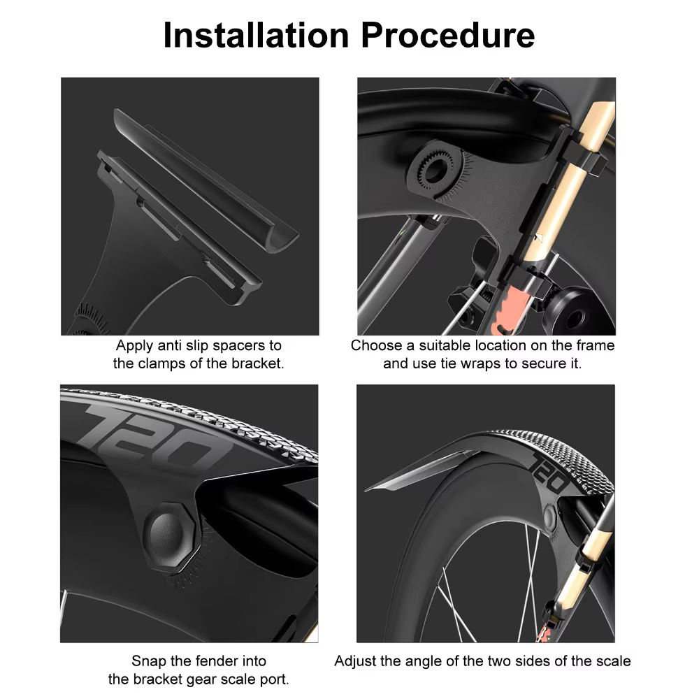 Guardabarros Universal Ajustable para Bicicleta - Nylon Ligero y Resistente - imagen 3