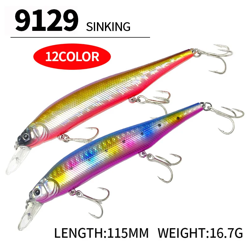 NUNATAK Señuelo Minnow lápiz hundimiento ruidoso lucio largo alcance - imagen 3