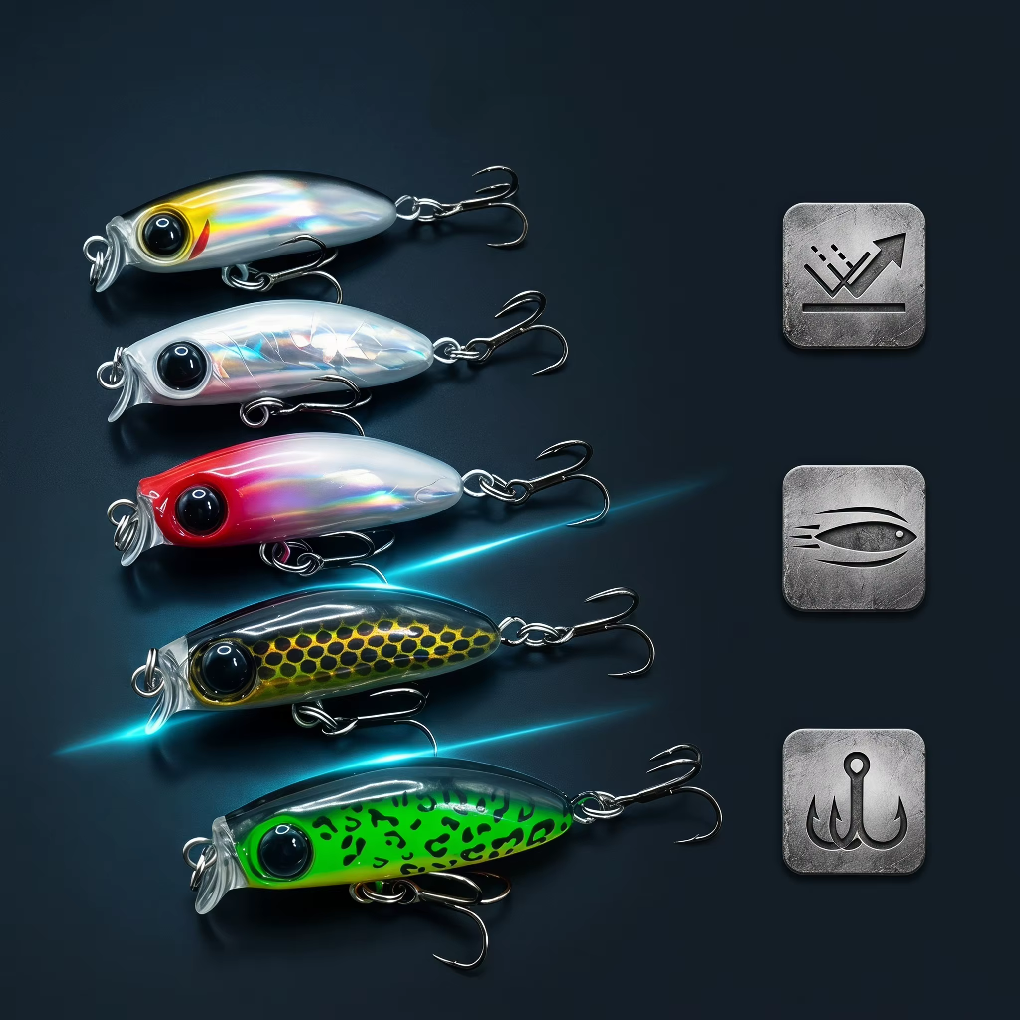 Micro Señuelo Sinking Minnow 3g – Anzuelos Triples para Trucha y Perca - imagen 5