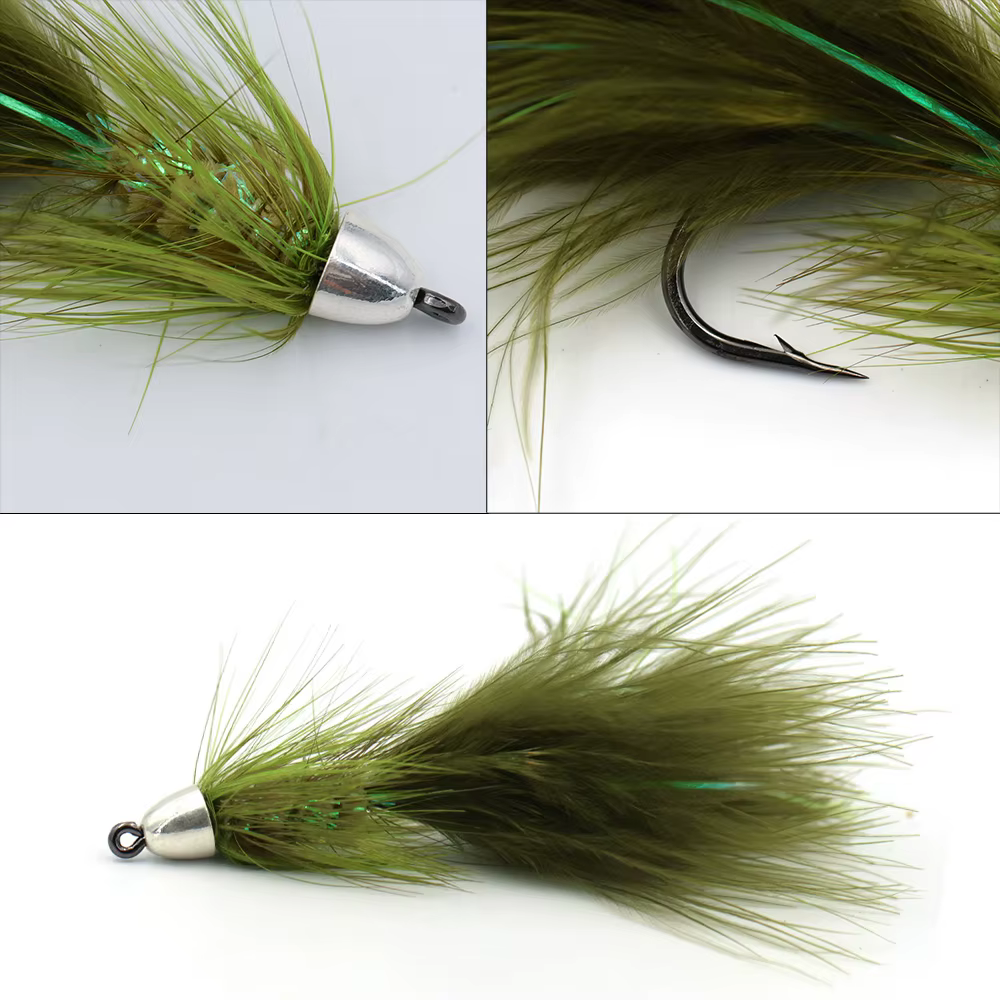 Wifreo Woolly Bugger Oliva – Mosca con cono latón para lucio y trucha - imagen 4