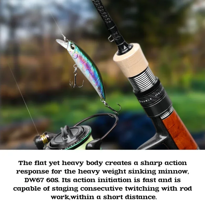 Tsurinoya DW67 Jerkbait hundido para lubina y trucha - imagen 3