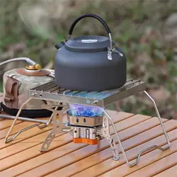 Rejilla plegable de acero inoxidable para hornillo de camping