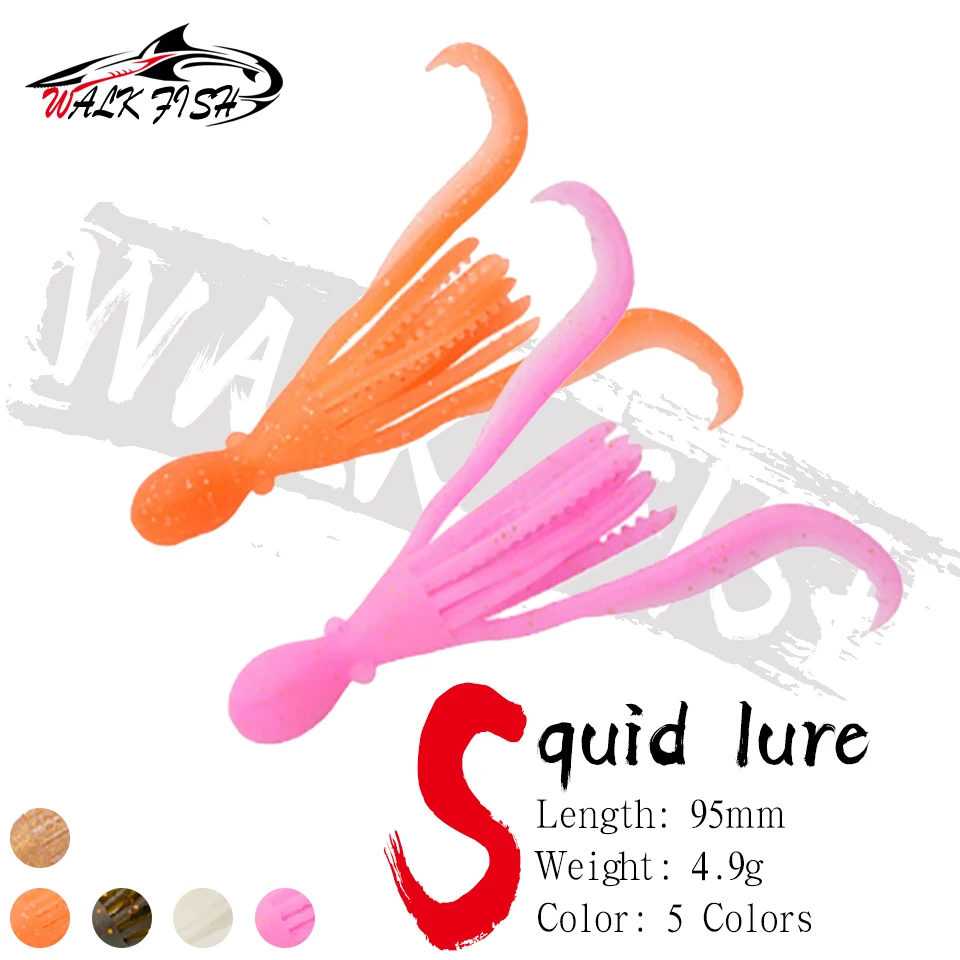 Pulpo luminoso Walk Fish para jigging y atún – silicona suave - imagen 5