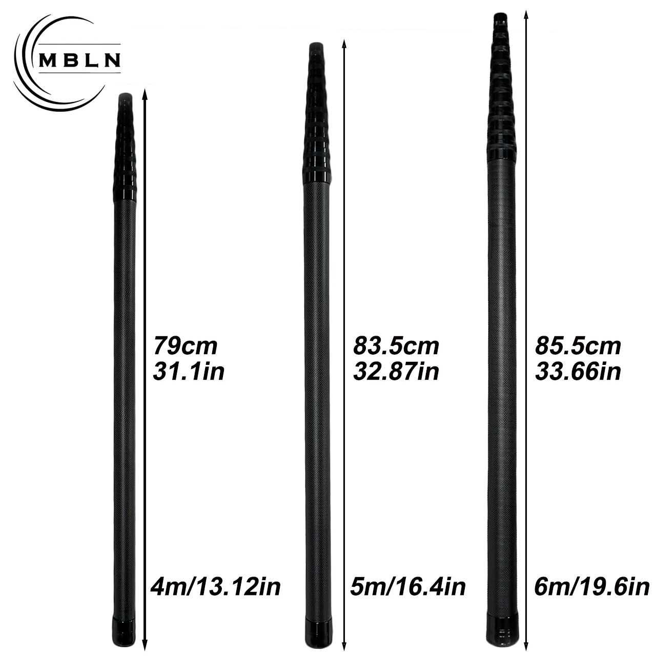 Asta telescópica de carbono para redes con cabezal 8 mm