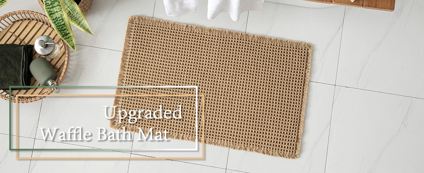 Alfombra de baño tipo waffle boho