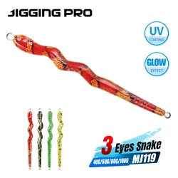 Señuelo Jigging Serpiente Metálico UV Luminoso de Largo Alcance