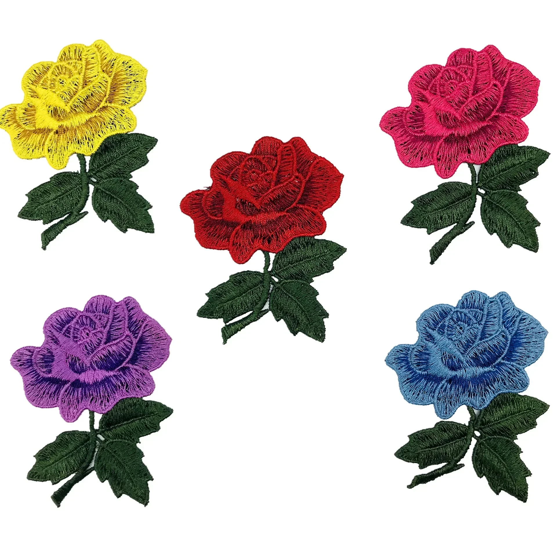 Parche de tela bordado de rosas detalle floral