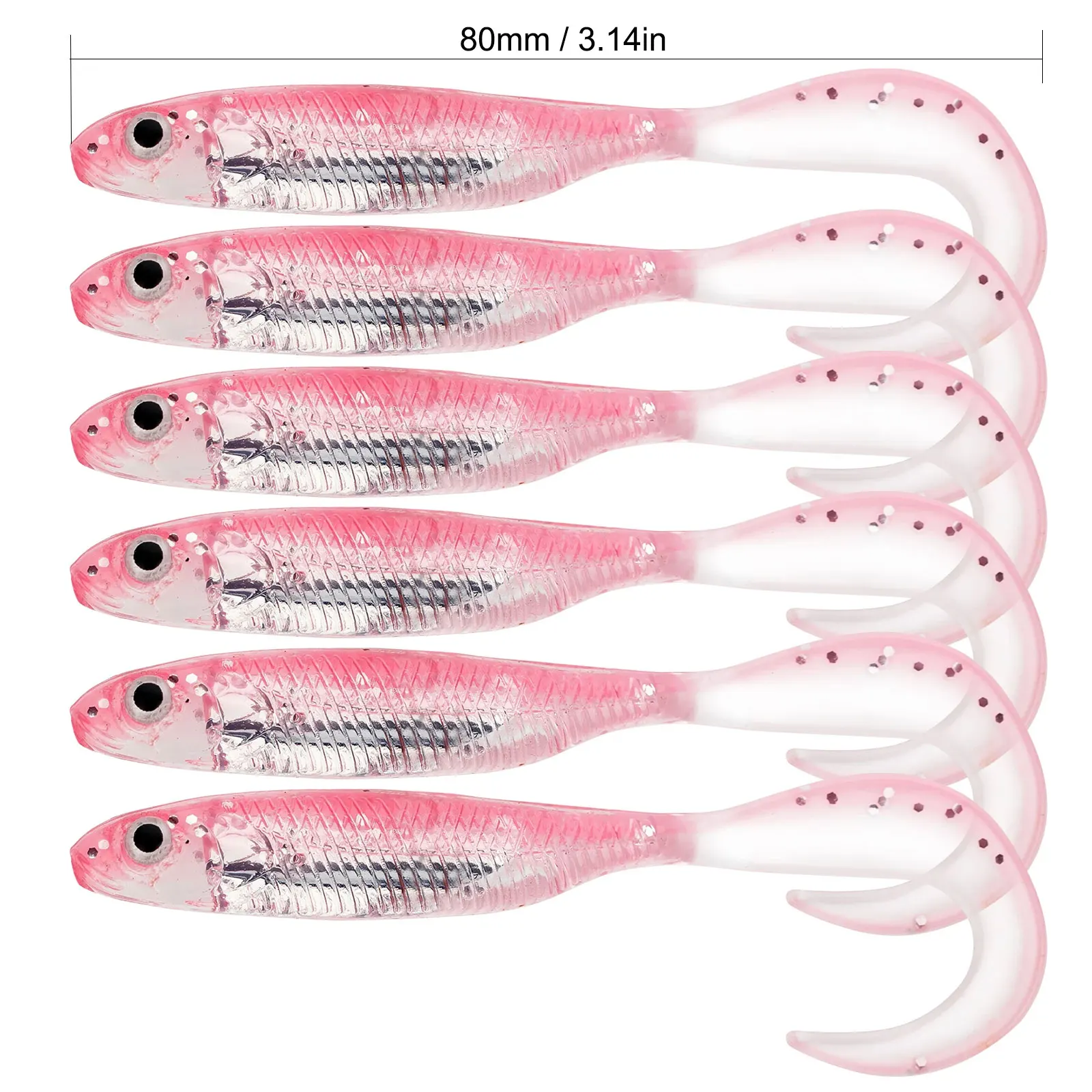 Señuelos THKFISH silicona cola enrollada para lubina y lucio - imagen 2