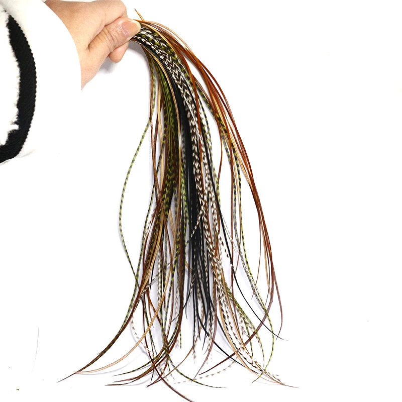 Merlán Plumas Grizzly para moscas secas – Natural y teñidas - imagen 4