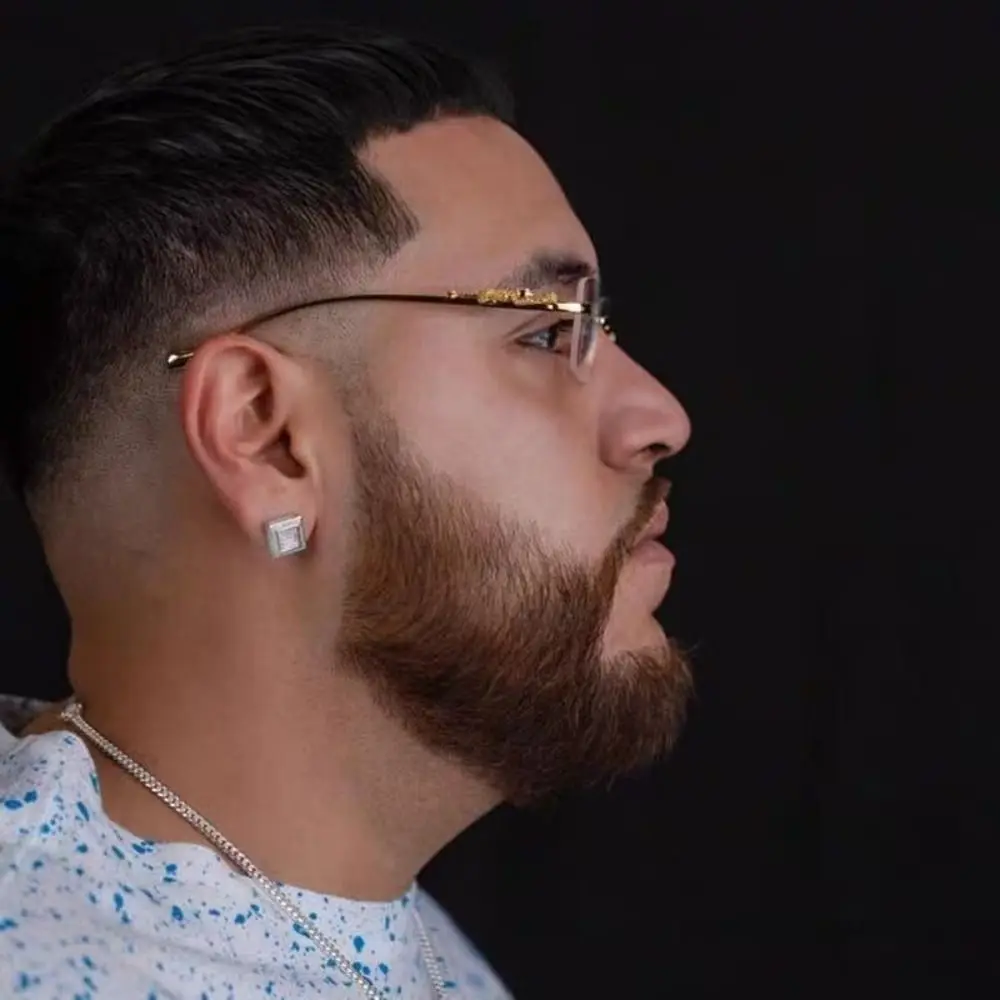 Gafas de sol UV400 cuadradas sin montura con corte de diamante - imagen 3
