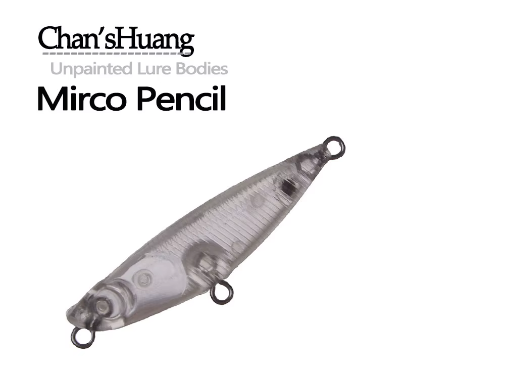Pack de 30 señuelos blancos sin pintar de 45mm, forma pencil minnow