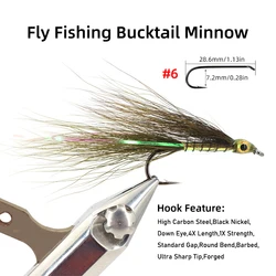 Wifreo Bucktail Minnow – Señuelo de mosca para trucha, bass y lucio