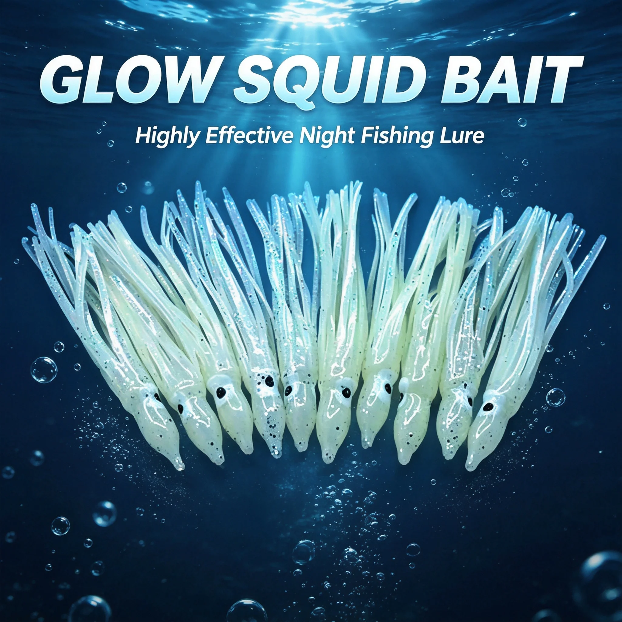 Señuelos de calamar de silicona luminosos para pesca en agua salada - imagen 2