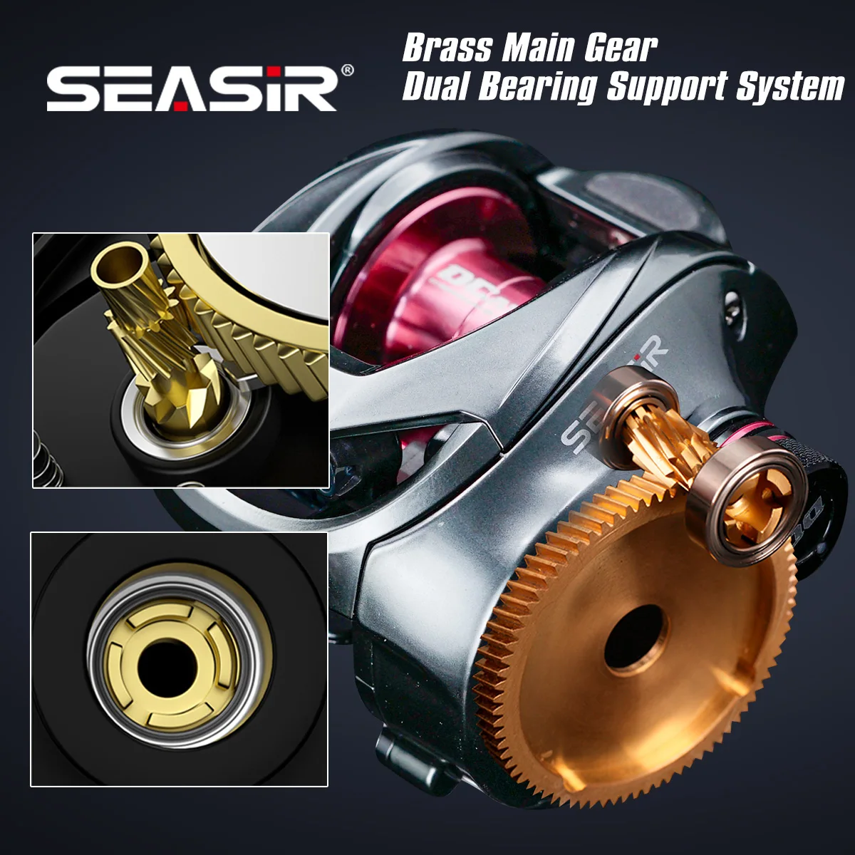 SEASIR DCAST DC – Carrete Baitcasting con arandelas de carbono y latón - imagen 4