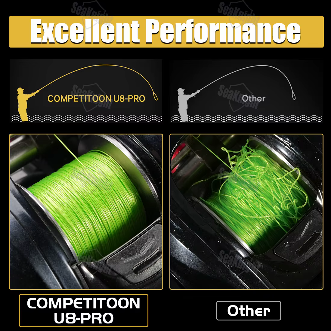 Línea de Pesca Trenzada SeaKnight U8 Pro Super Smooth – Revestimiento Si+