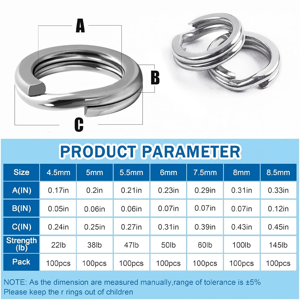 Anillos distribuidos en diferentes tamaños