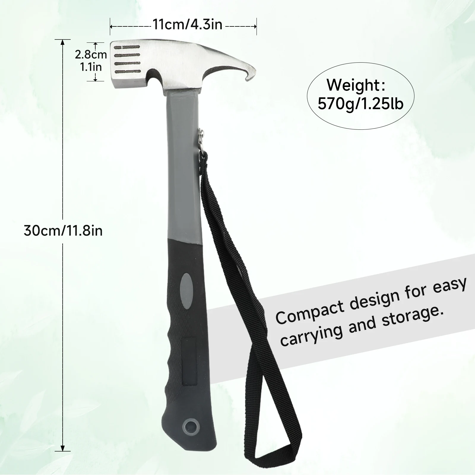 SANLIKE Martillo Camping Resistente – Extractor Clavos para Pesca - imagen 2